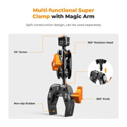K&F Multi-Functional Super Clamp with Ballhead Magic Arm Ms13